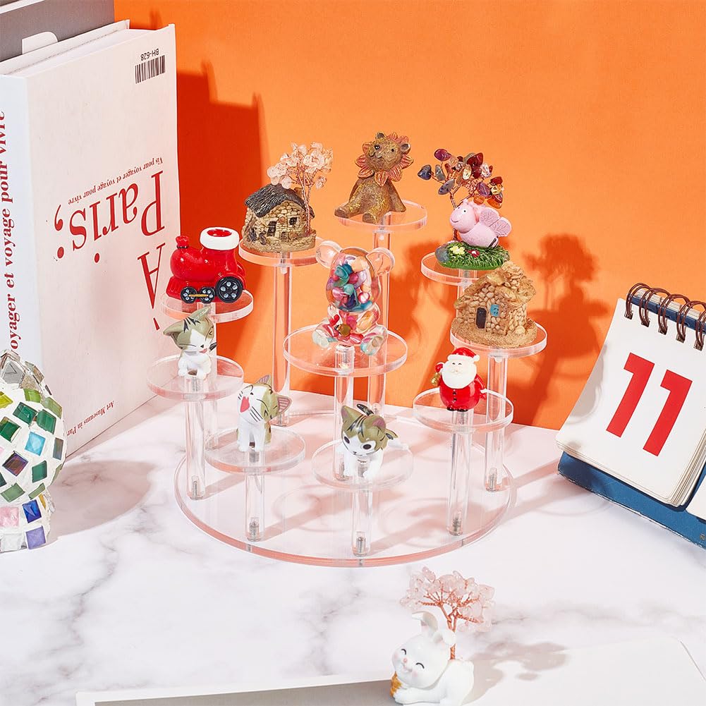 FREEBLOSS Multi Layer Display Round Riser Stand 10 Tier Round Acryl Risers für Display Cupcake Parfüm Stand