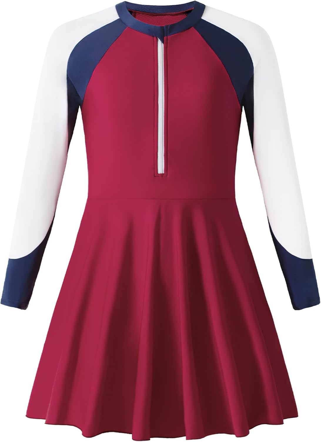 Mioglrie Girls Swimsuit Teens Bathing Suits Girls Long Sleeve Swimsuit One Piece Juniors Swimwear for 7-14 Years Kids