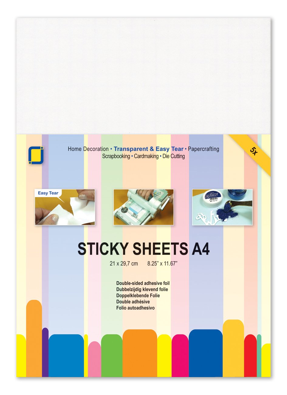 5 x A4 sheets DOUBLE SIDED ADHESIVE SHEETS  CLEAR    JEJE  ideal for die cutting