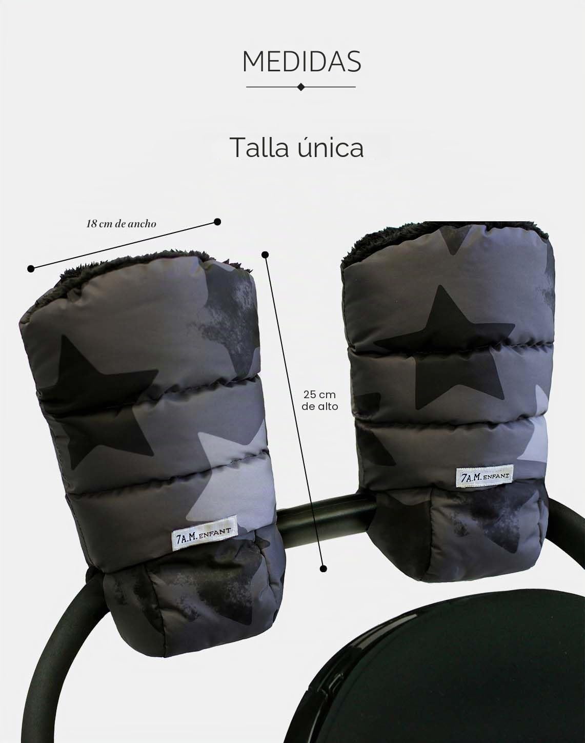 7AM Enfant Cochecito Warmmuffs – Polar calentadores de manos con anticongelación, clima frío, repelente al agua y guantes de mano calientes para cochecito y barra de asiento de coche