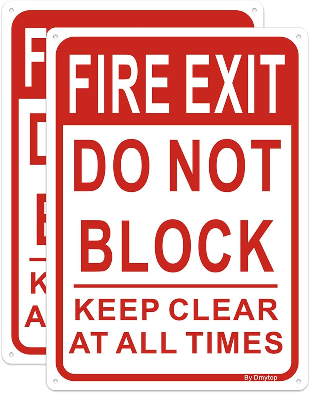 Fire Exit Sign, Do Not Block Door Signs, Keep Clear at All Times Sign