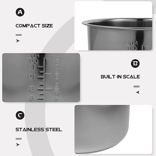 Miniatura 3 de Cabilock Olla de arrocera interior olla interior de aluminio eléctrica de aluminio para olla de arrocera, antiadherente, olla de cocción