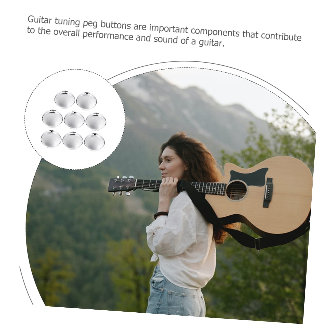 VICASKY 40piezas Botones De Repuesto Para Clavijas De Guitarra Acústica De Tornillos y Arandelas Diseño Ergonómico Para Afinación Precisa y Estilo Elegante