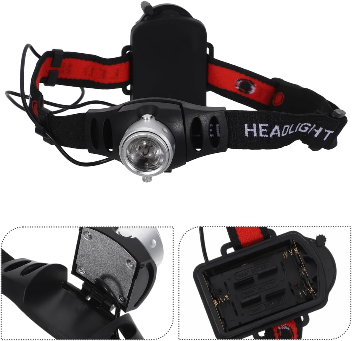 DOITOOL Led Headlamp 500 Lumens Adjustable Brightness with 2 Lighting Modes Lightweight Running Headlight for Camping Hiking Fishing Hunting Jogging