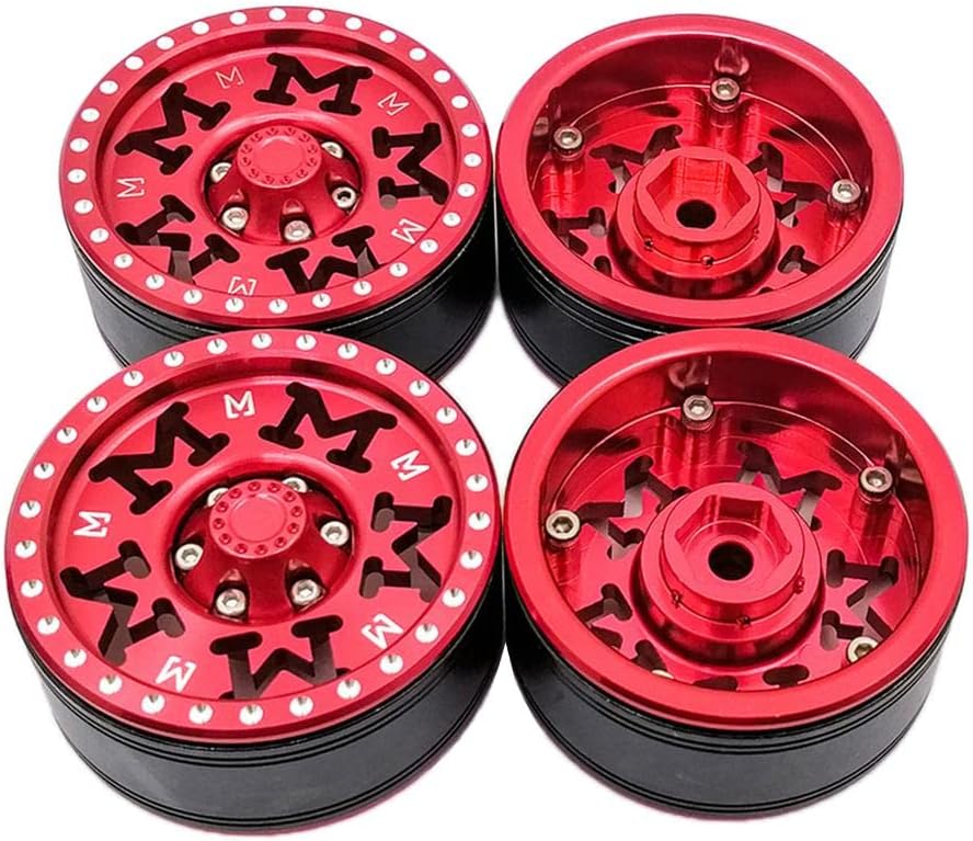 4個 カーボンファイバー 1.9インチ ホイールリム RCホイールリムセット