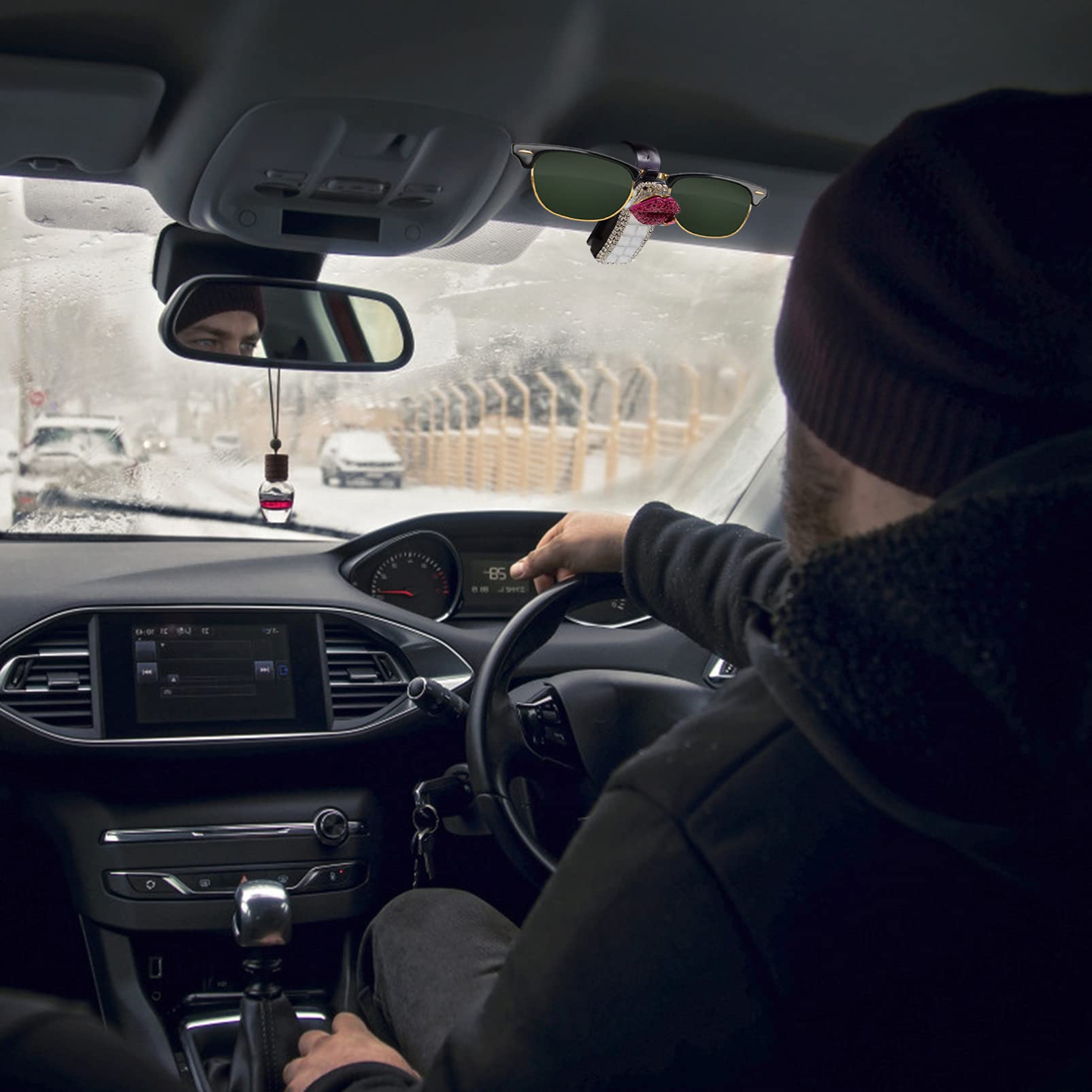 6 stuks brillenhouders voor de auto - zonneklep-organizer
