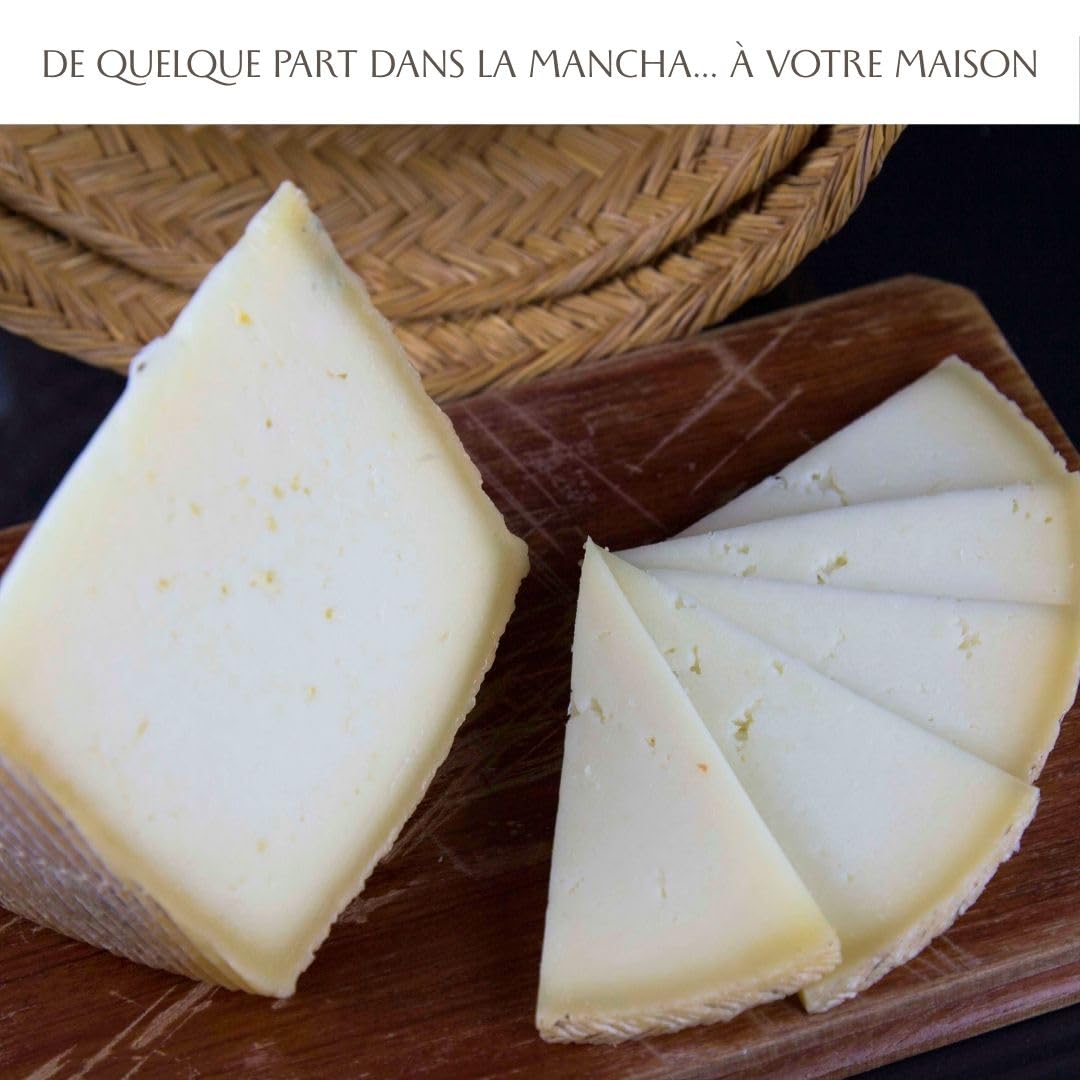 Coffret Cadeau Premium Fromage Manchego Espagnol | Fromage de brebis | Plateau de Fromages | 4 variétés: affinés, semi-affinés ou à l'huile d'olive vierge extra | "Pack le plus Récompensé 1 Kg"