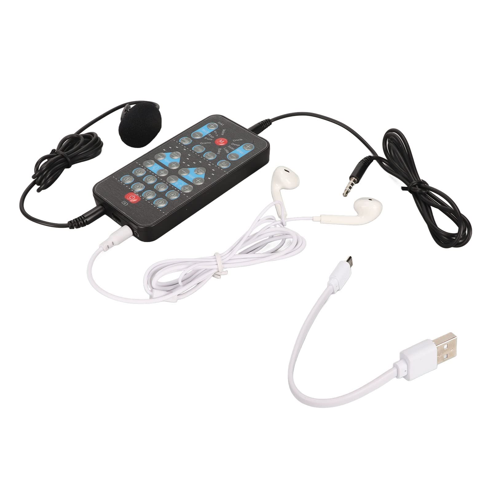 Handheld Voice Changer ABS Portable Multifunctional Sound r with 8 Sound Effects for Phone Tablet Black-image-30