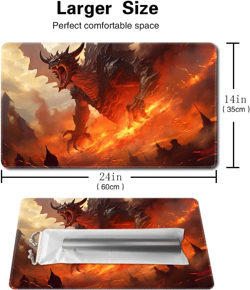 MTG Playmat - Non-Slip Backing Printing, Ideal for Card Game Enthusiasts TCG Playmat (MTG2-Arrival of The Dragon)