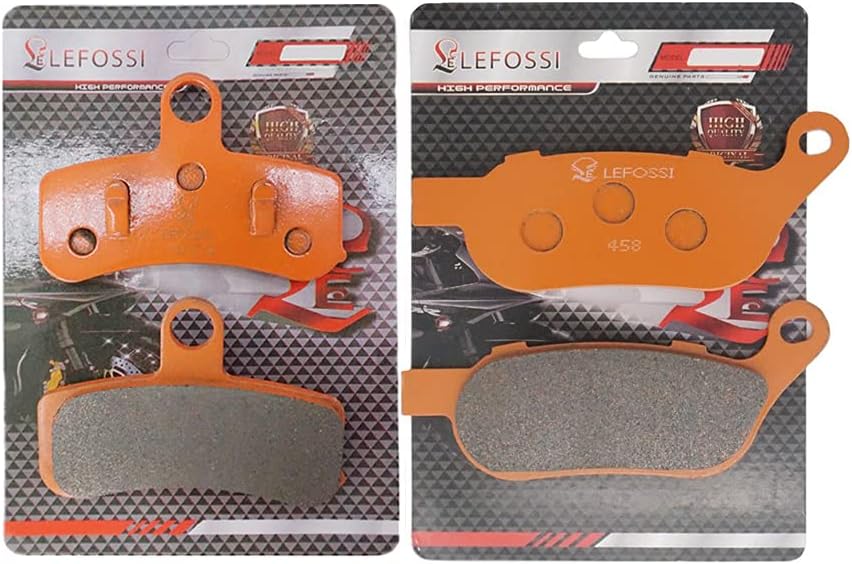 Front Rear Brake Pads Compatible with for Harley Davidson Fatboy, Softail Deluxe, Heritage Softail Classic, Street Bob, Dyna Wide Glide, Low Rider, Super Glide, Softail Slim FA457F FA458R