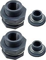 Vista 5 de 2 piezas NPT3/4 de PVC con enchufes, conector de tanque de agua de plástico de 3/4 pulgadas, accesorios de tubería roscados a granel para barriles