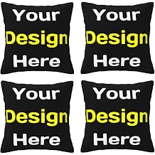Custom Pillow Case with Photo Personalized Cushion Set of 4,Custom Pillowcase Cushion Cover Decorative Pillows for Sofa Bedroom Living Room Office Home Decor,Personalized Photo Gift