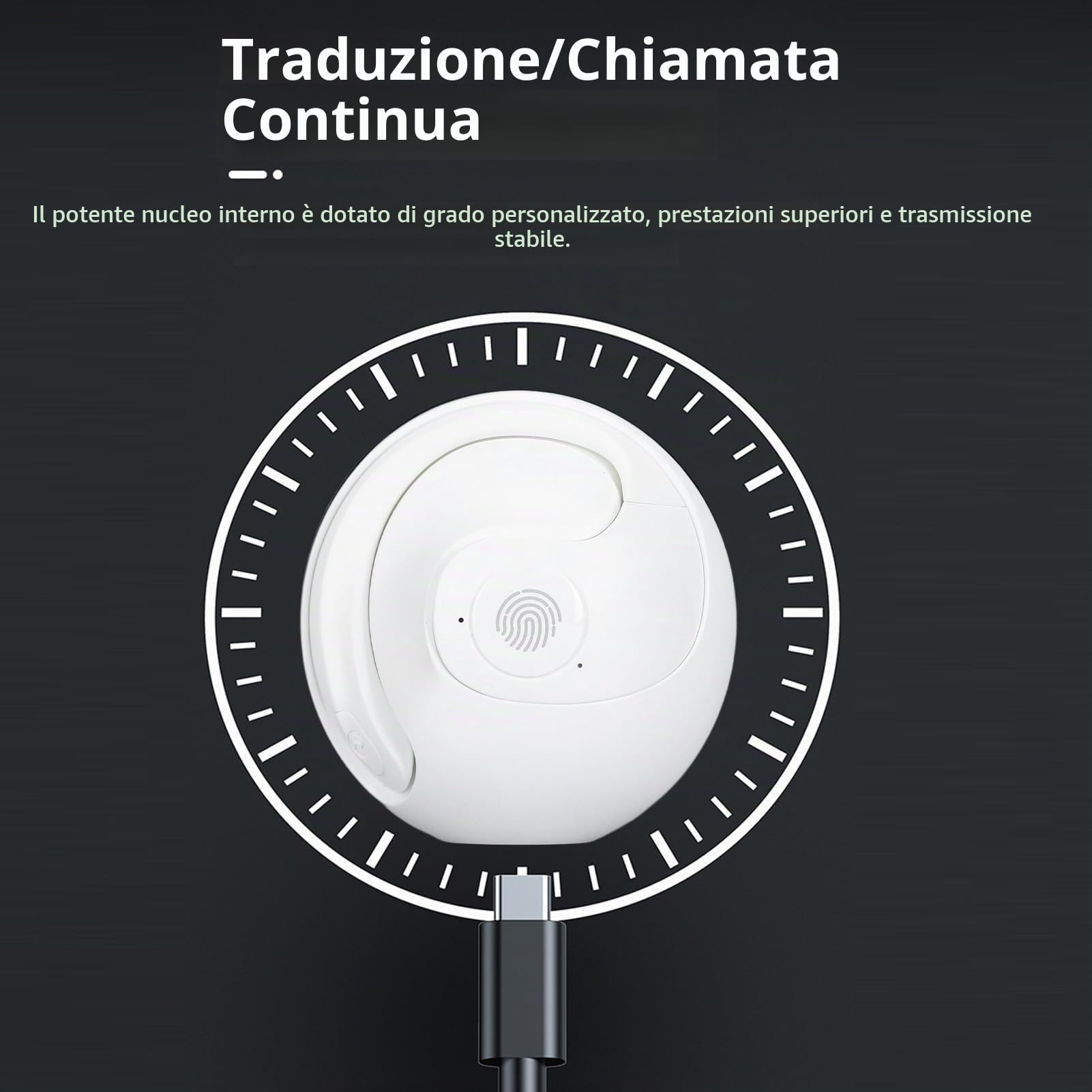 Dpofirs Auricolari per Traduttore Linguistico JR07, 144 Lingue 3 modalità di Traduzione con APP (1 Anno gratis), Bluetooth 5.3 Traduzione Simultanea Online in Tempo Reale,