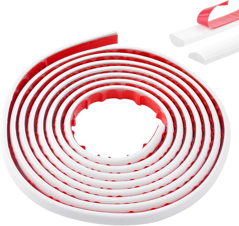 CAEEKER PVC Quadrant Trim White Plastic Edging Trim Self Adhesive Wall