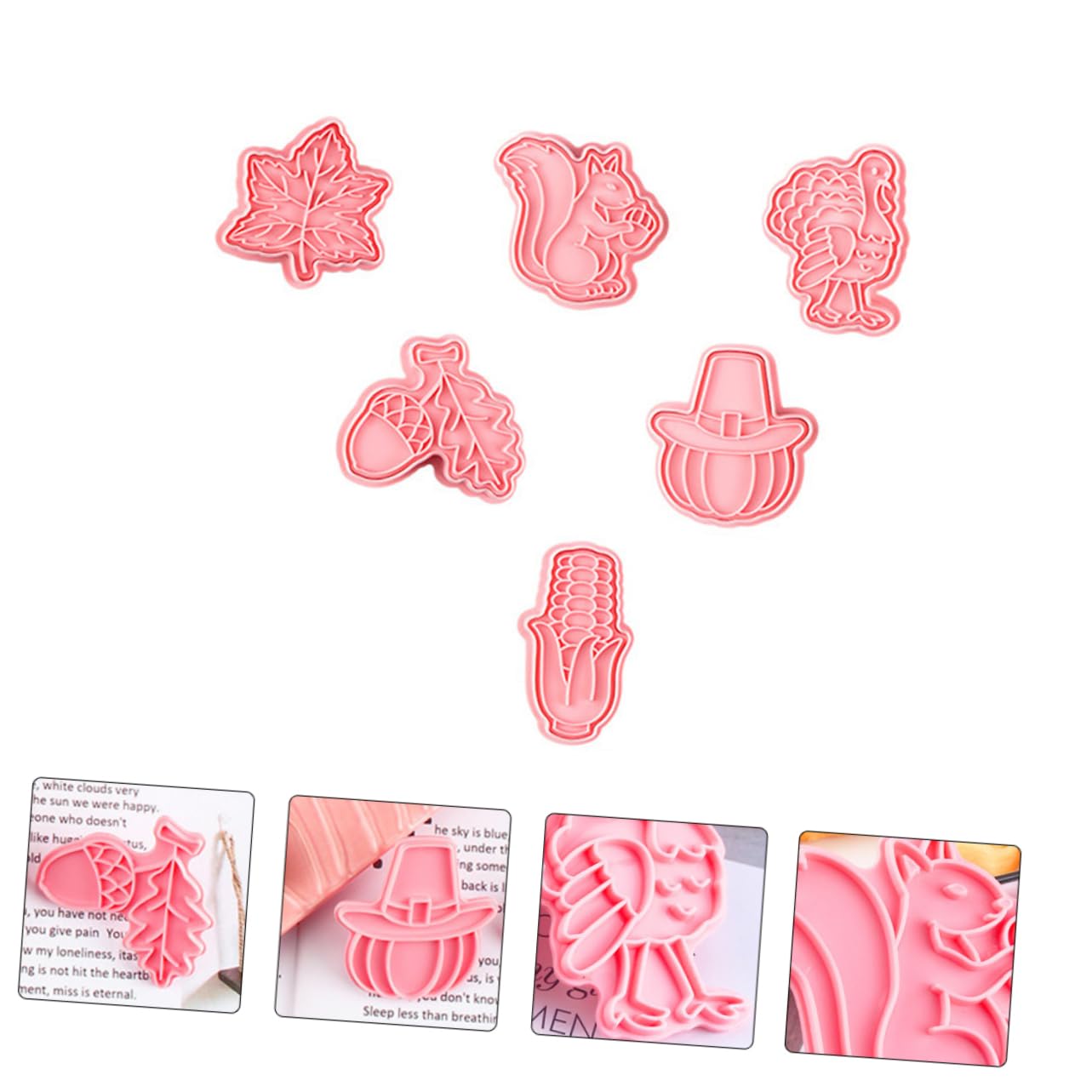 Amosfun Lot De 3 Emporte-pièces Uniques Pour Biscuits De Thanksgiving Faciles À Nettoyer 6 Pièces X 3