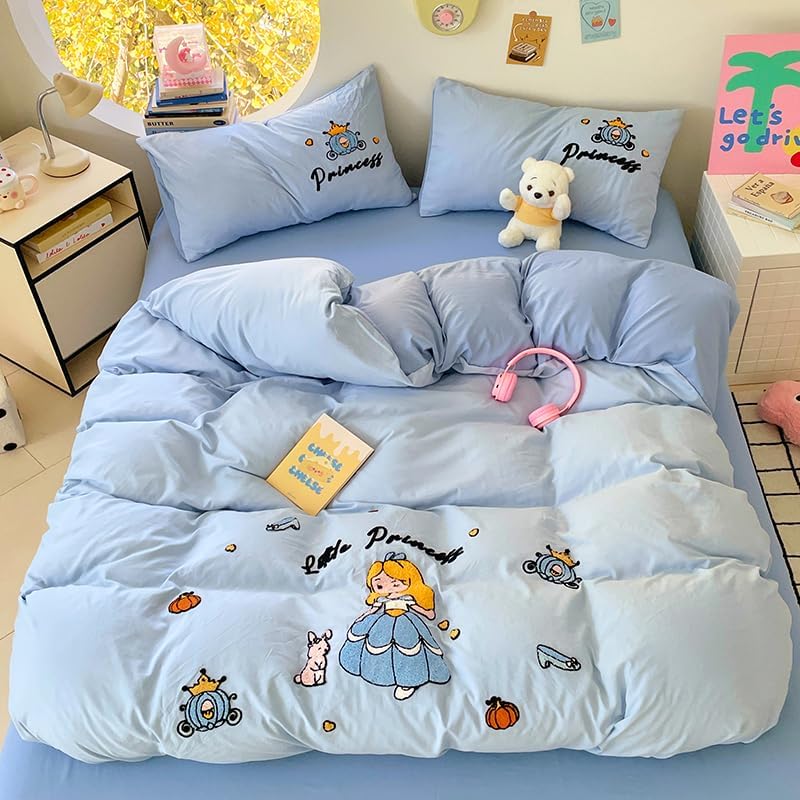 songlibing 布団カバー シングル－３点セット 花柄 寝具カバーセット 丸洗いOK 安心 清潔 通気 柔らか オールシーズン