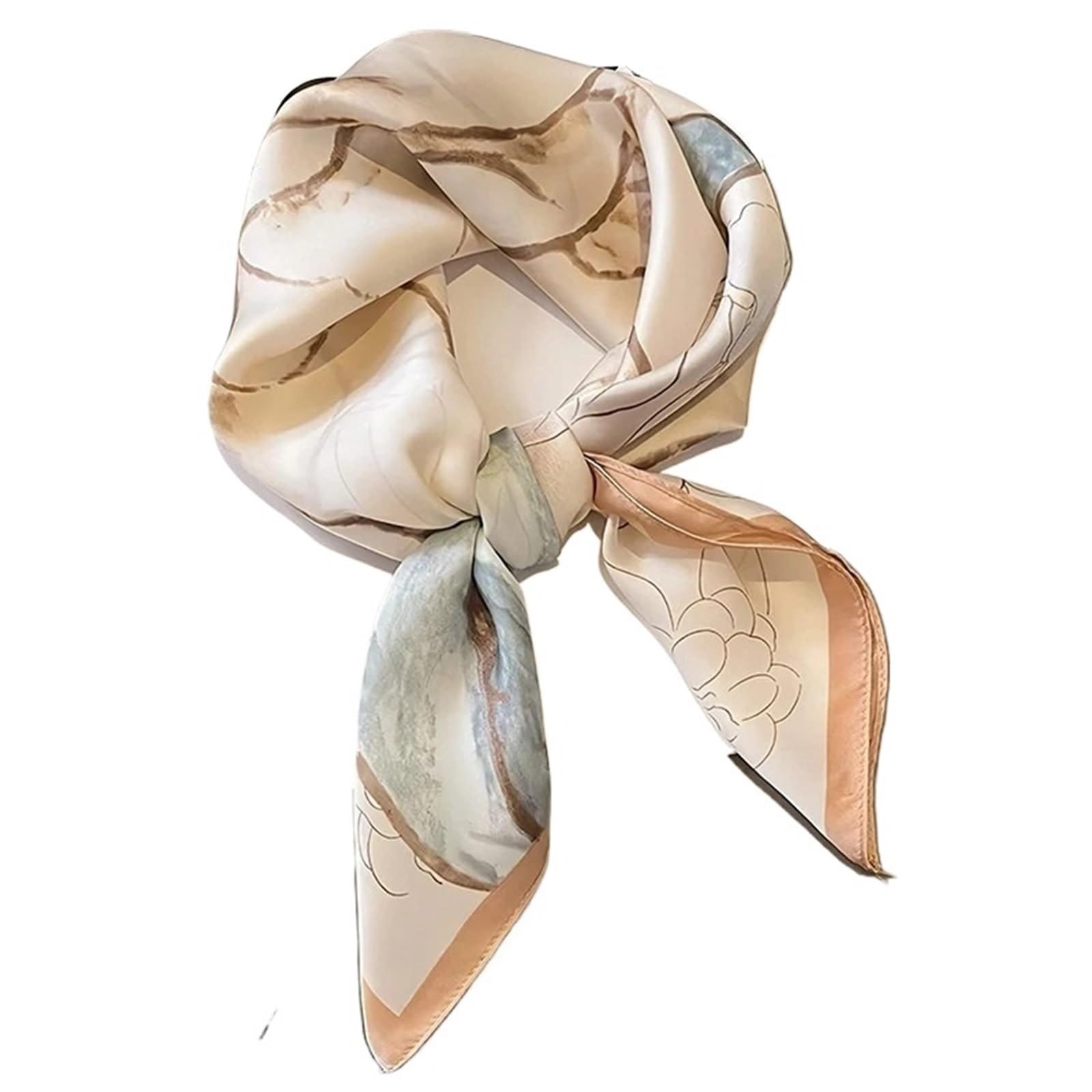 Generico Écharpe carrée en soie pour femme - Bandeau de cheveux floral, hijab de plage, bandeau pour cheveux, bandana, foulard 70 cm