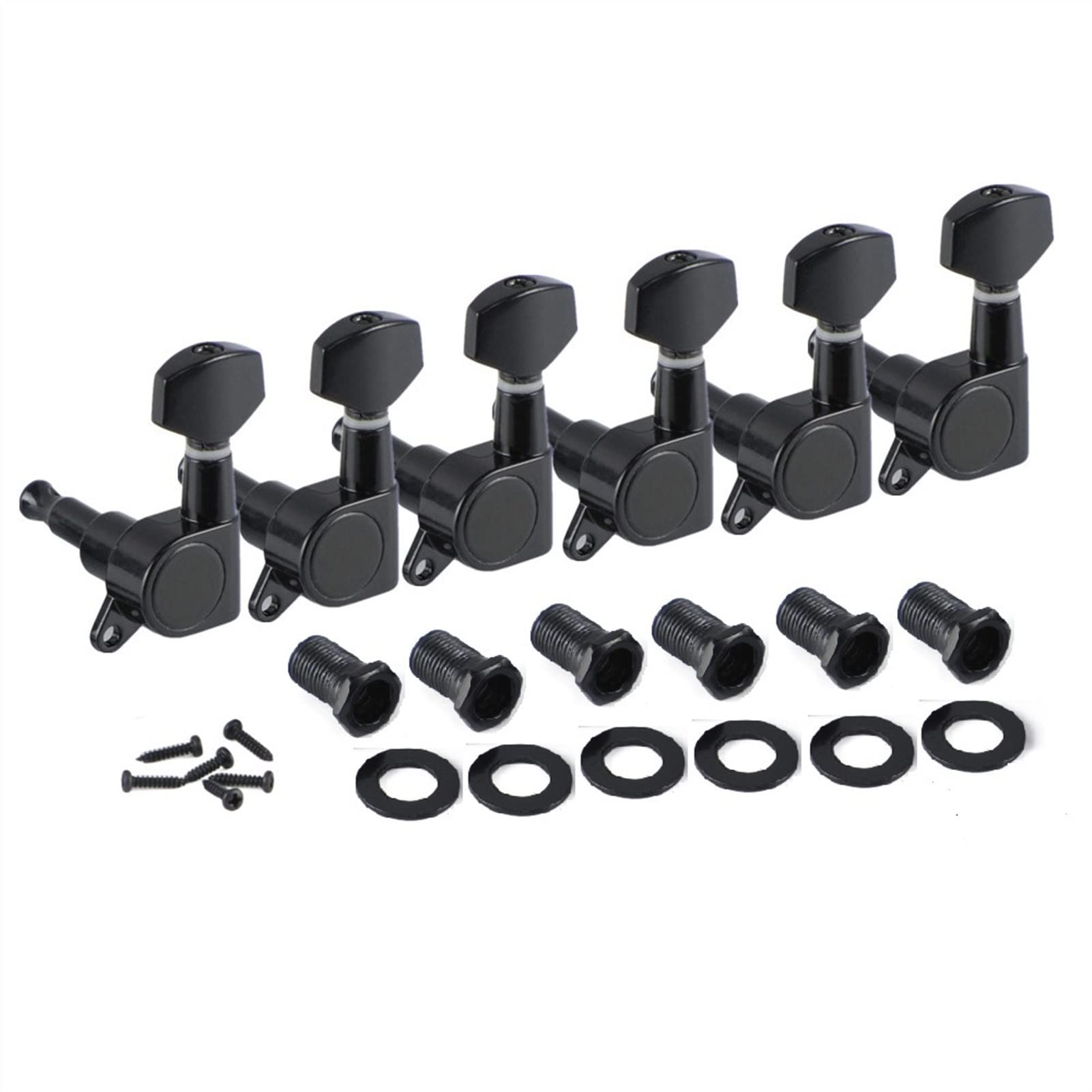 Cheville d'accord corde guitare 6 Pcs 6l Tuners Scellés Guitare Électrique Machines Têtes De Réglage Touches De Réglage Noir Pour Guitare Gaucher