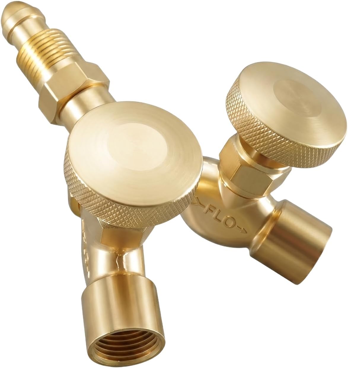 411 Valved Y Connector for Argon & Inert Gas Welding | Brass Y Splitter with Dual Shut-Off Valves, 200 PSIG 5/8"-18 RH Male/Female Fittings, Argon Purge & Gas Distribution Tool