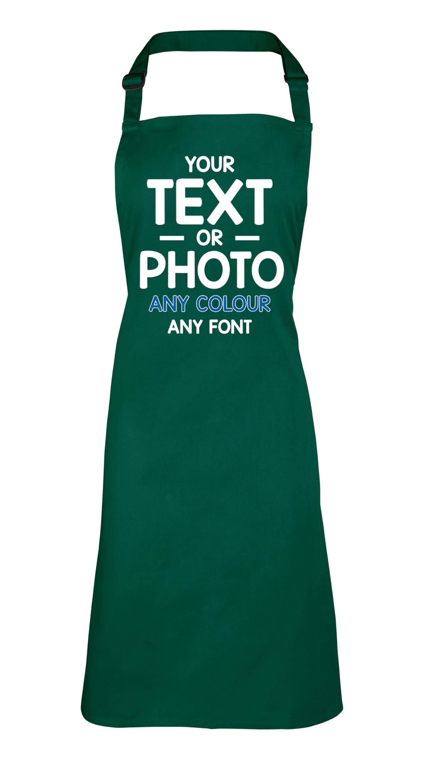 Shopagift Personalised Apron Any Text Photo Image Printed Here - Custom Create Your Own Painting Decorating DIY Cooking Chef Apron Kitchen Birthday Gifts with Custom Message
