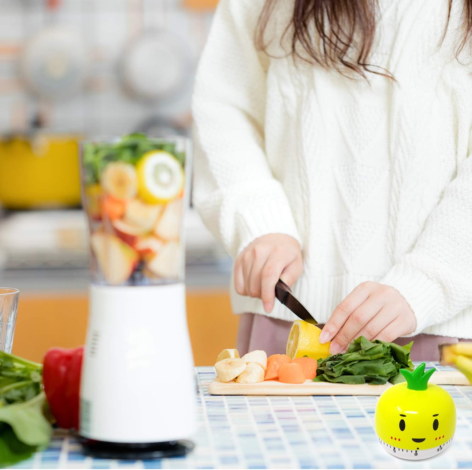 yueton Cute Vegetables 60 Minutes Cooking Mechanical Timer temporizador for Kitchen Alarm Home Desktop Decor