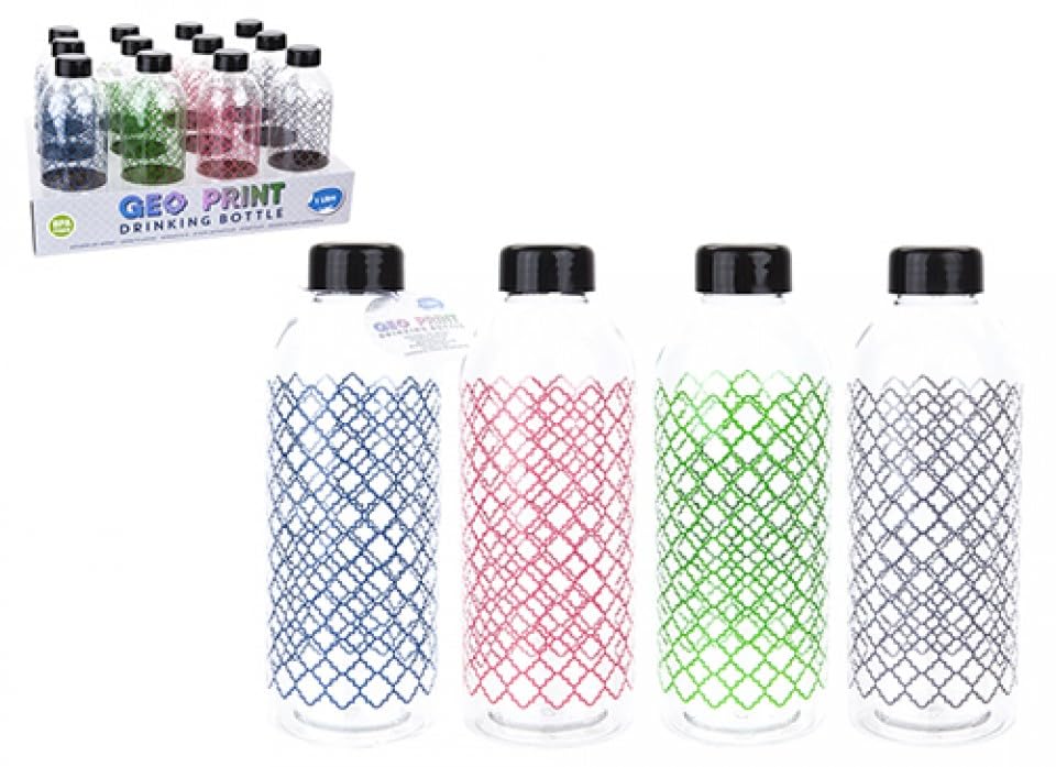 GEO-PRINT 1L DRINKS BOTTLE 4 ASSORTED COLOURS