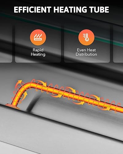 Miniatura 4 de WILPREP Calentador de alimentos comercial de 4 bandejas, mesa de vapor de 40 cuartos de galón, bandeja de calentamiento eléctrico de 1200 W,