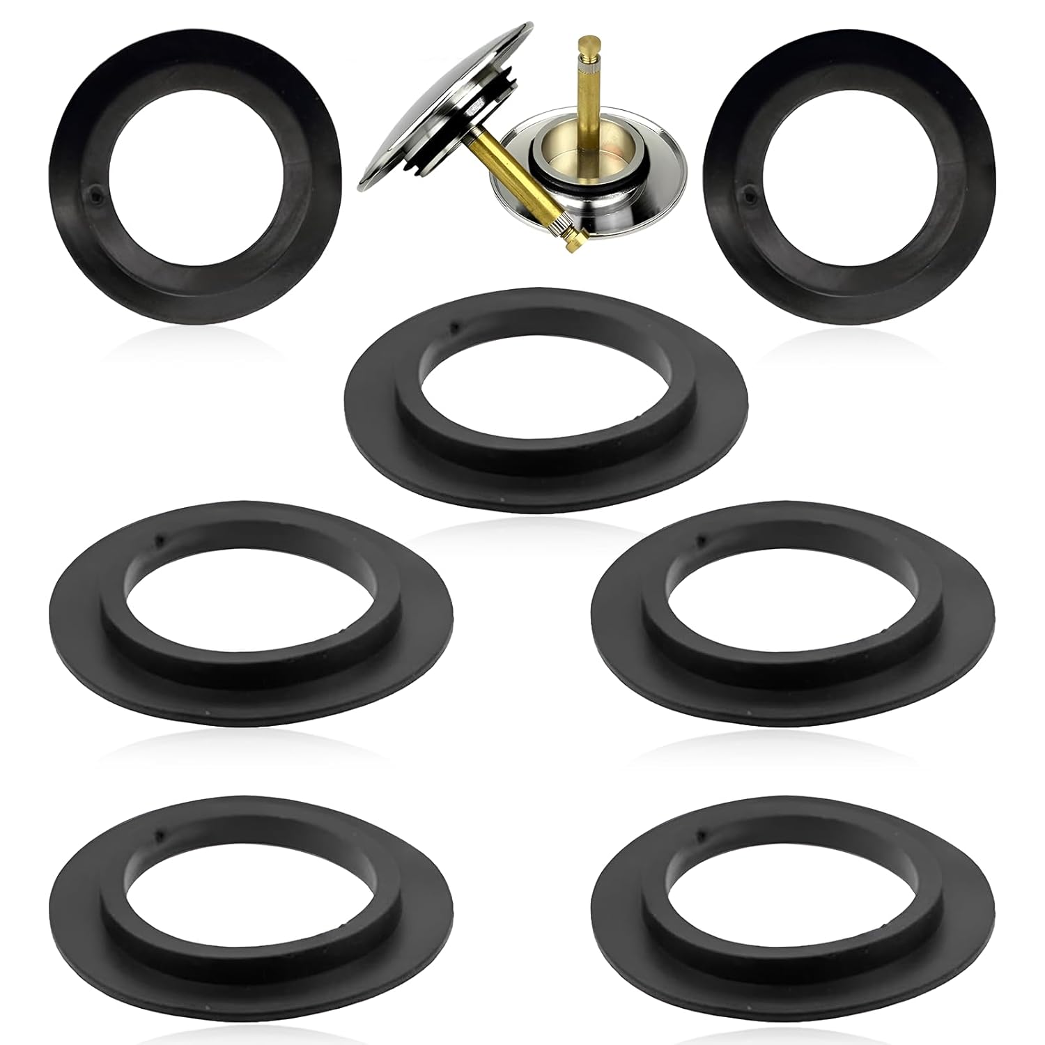 Sink Plug Seal, 7 PCS ORings Gasket Black Seal Ring Strainer Plug