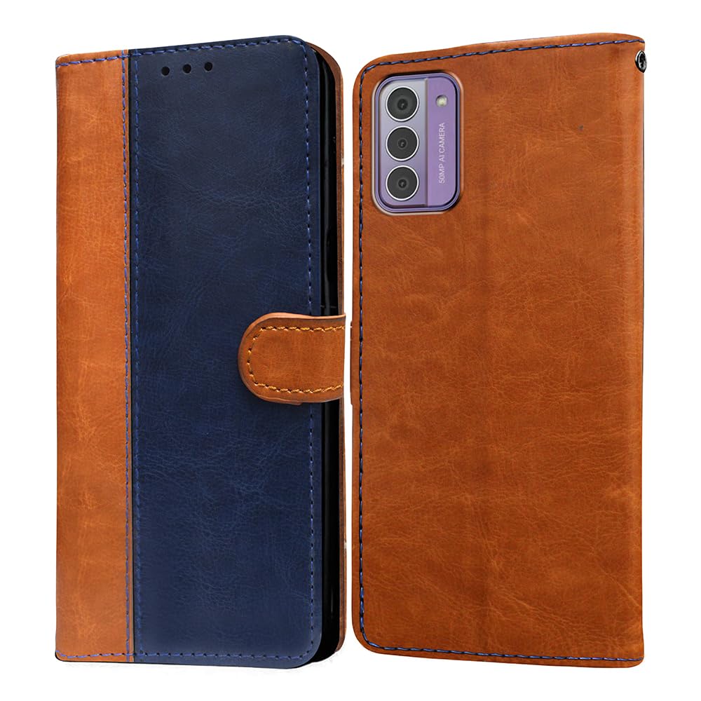 Amazon Brand- Solimo Flip for Nokia G42 5G (Leather_CamelBlue) (B0CJ6LZLDK) Amazon Price History, Amazon Price Tracker