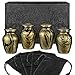 Desert Sands Beautiful Small Mini Keepsake Urn for Human Ashes - Set of 4 - with a Lovely Gold and Black Finish That Will Bring You Comfort and Peace - with Velvet Case and 4 Pouches