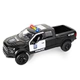 Big Police car Toy with Lights and Music, a Pickup Truck Toy with Opening Doors, The for Boys Ages 3+. (Black Pickup)