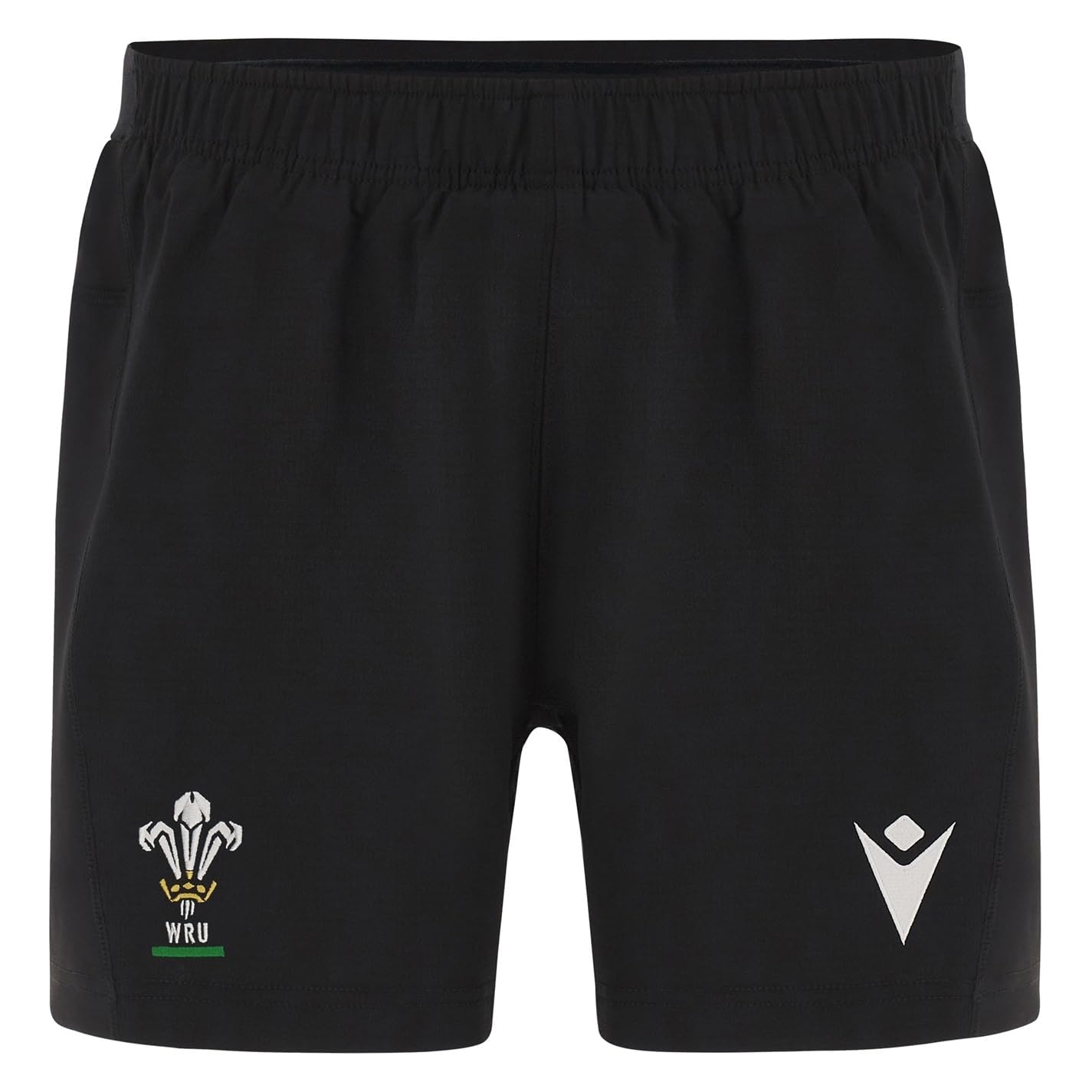 Macron Mens Welsh Rugby Training Shorts 2024 Adults Black 3XL