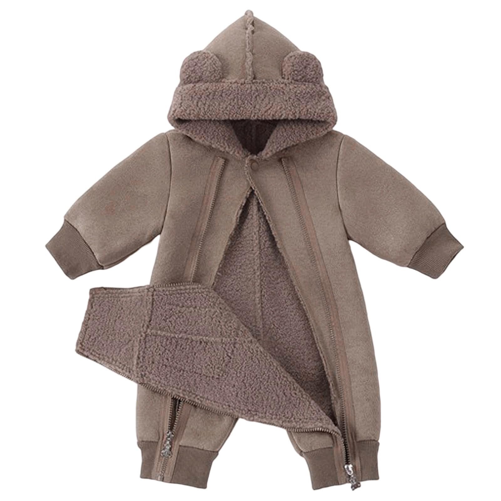 Mono de bebé niño, Traje de Invierno Suave, Ropa de Juego Informal para bebés y niños pequeños, Conjunto cómodo con Forro Polar, Cremallera Frontal, Ideal para el día a día.