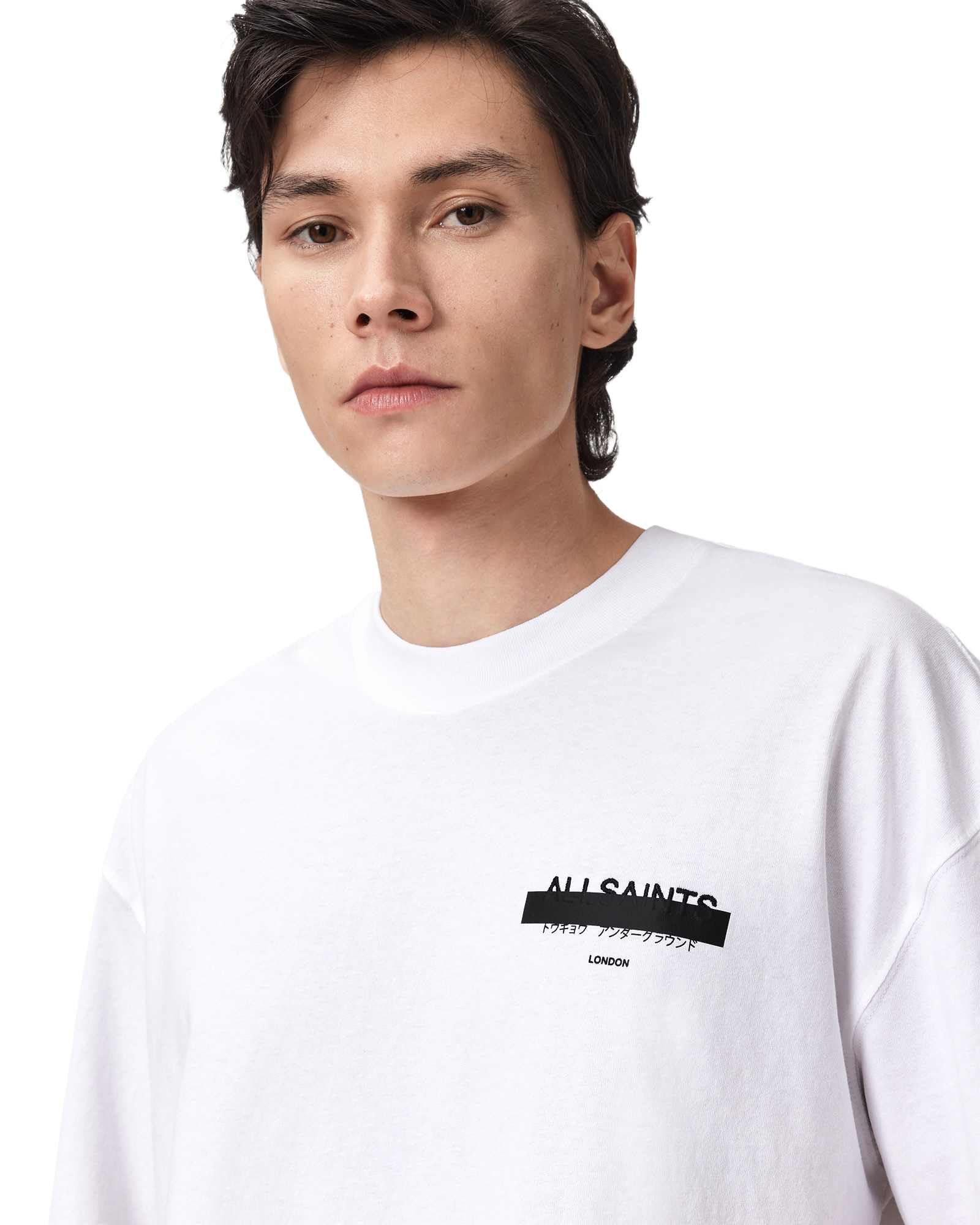 Allsaints Redact Short Sleeve Crew Neck Shirt Redact - Maglietta Girocollo a Maniche Corte Uomo