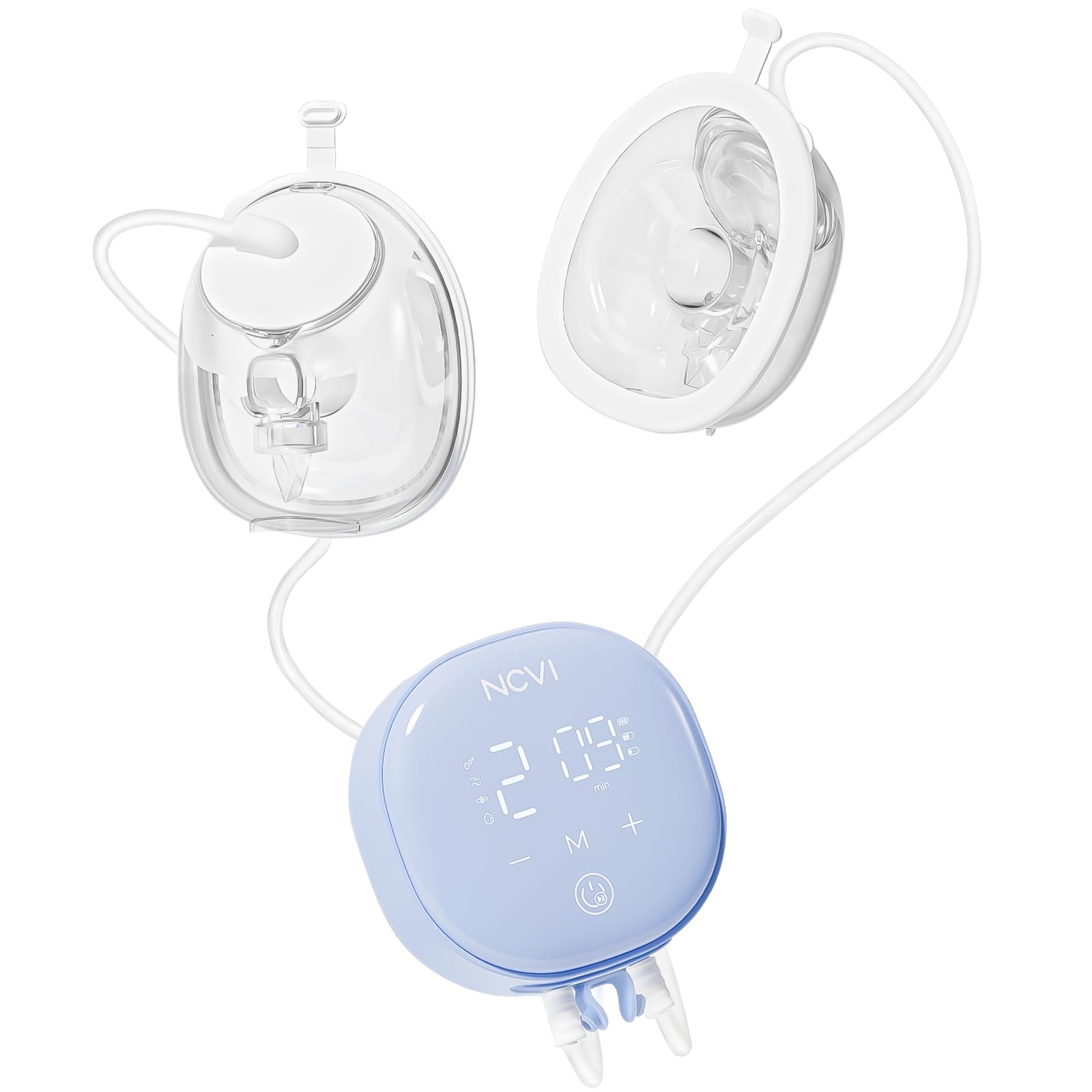 NCVI Wearable Breast Pump Hands Free with 21/24mm Flange, Portable Breastfeeding Pump with Motor Buckle for Travel & Work Equipped with