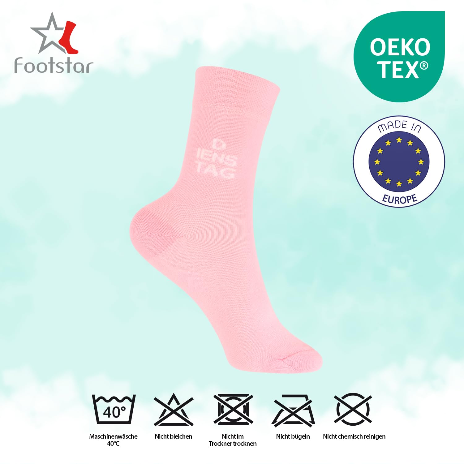 Footstar Dziecięce skarpety na dni tygodnia (7 par), kolorowe skarpety dla chłopców i dziewczynek