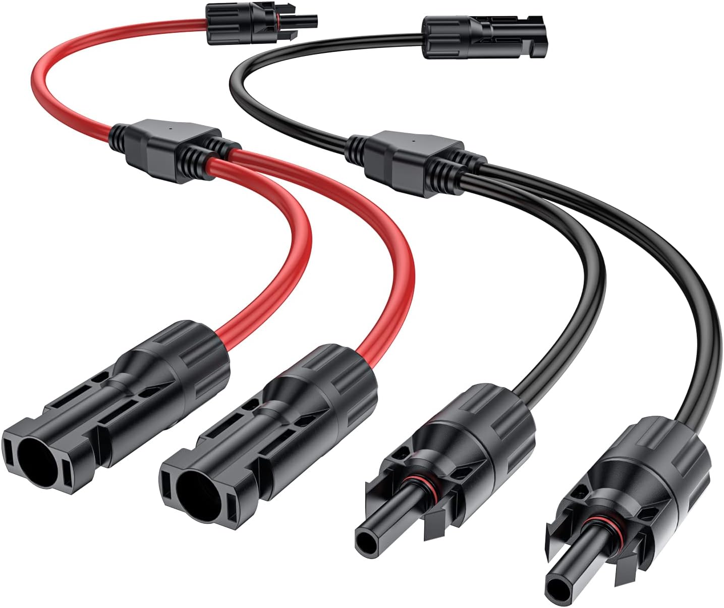 MOSWAGSolar Panel Connector Y Branch Solar Panel Connector Cable Male to Double Female, Female to Double Male, Suitable for Roof, Solar Panel for Caravan, Yacht, etc