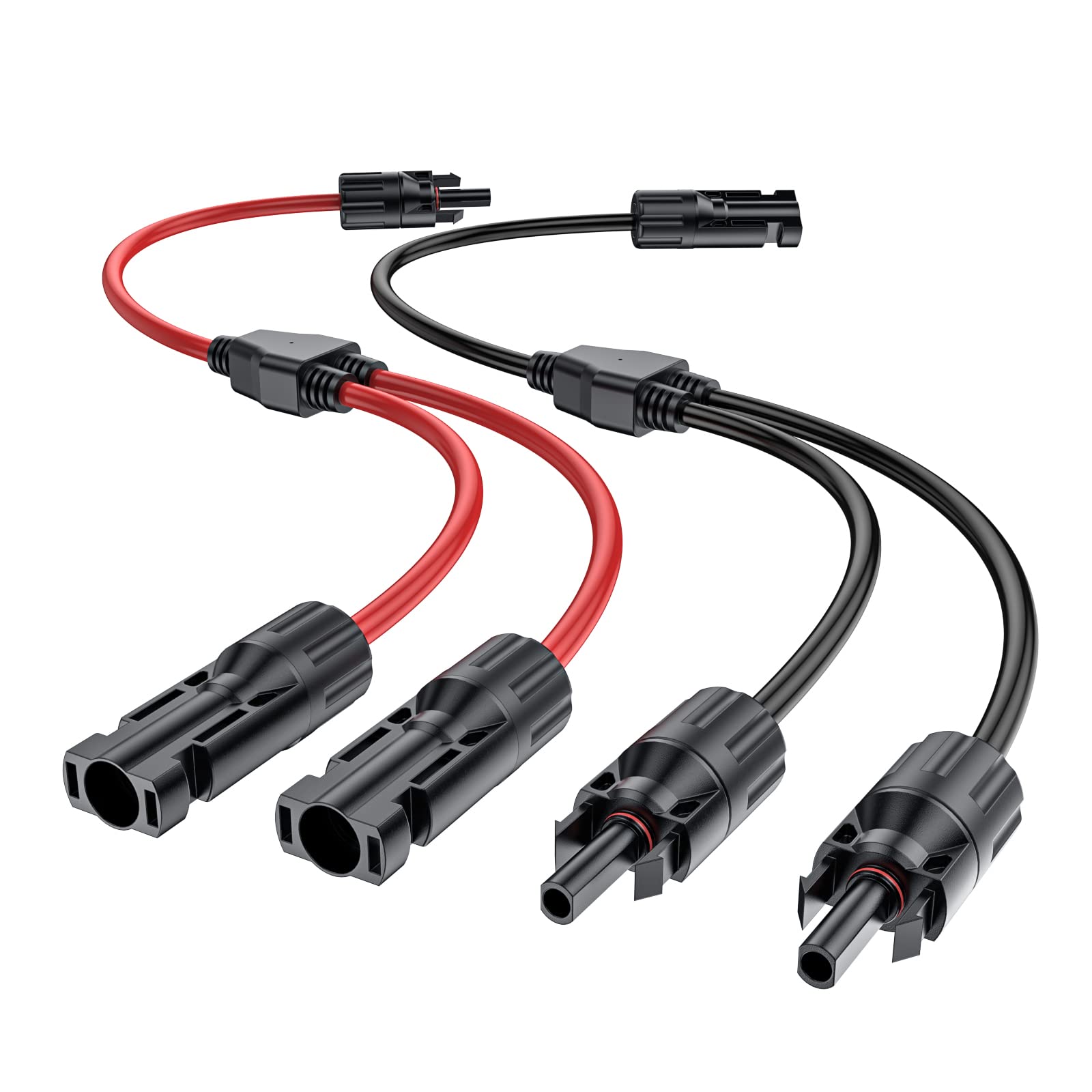 MOSWAGSolar Panel Connector Y Branch Solar Panel Connector Cable Male to Double Female, Female to Double Male, Suitable for Roof, Solar Panel for Caravan, Yacht, etc