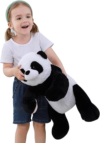 Miniatura 3 de Animales de peluche con peso de 27 pulgadas, lindo panda con peso, almohada gigante de felpa con peso de 5 libras para niños y adultos