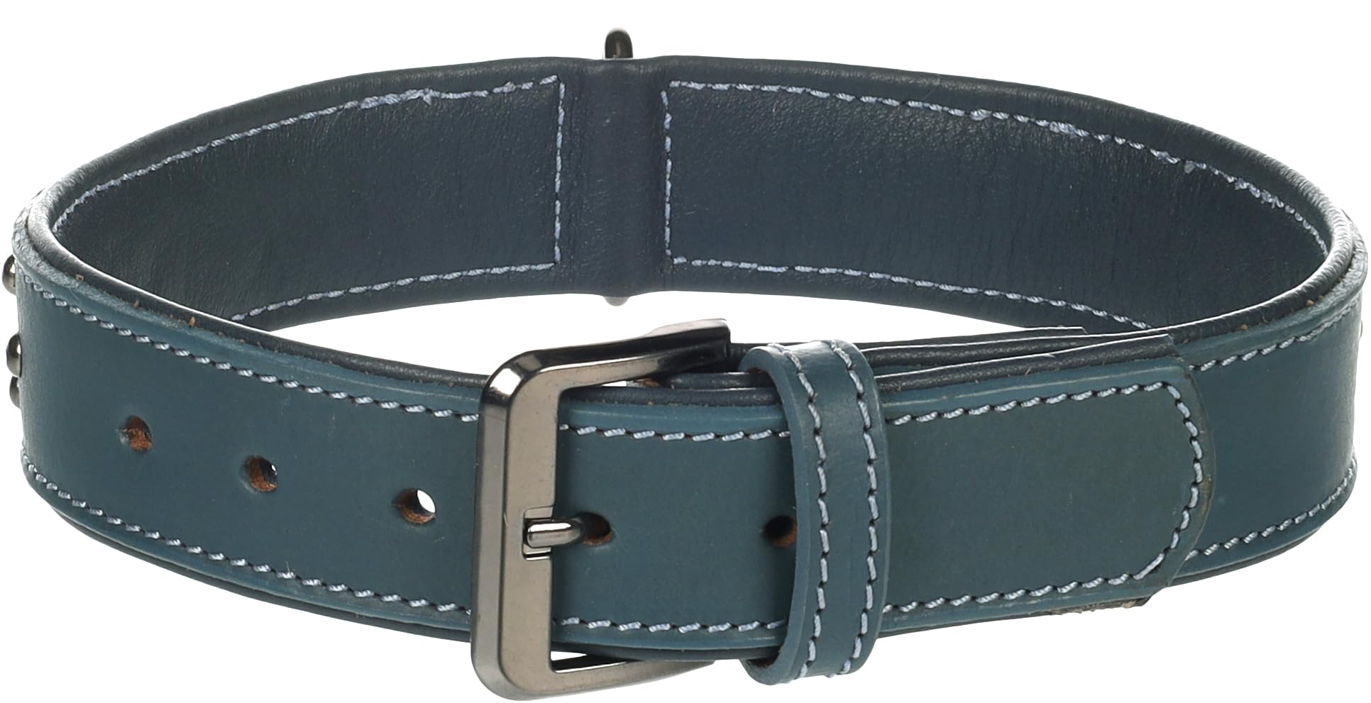 Flamingo Dog Collar with studs Denver Blue L 41-50cm 35mm