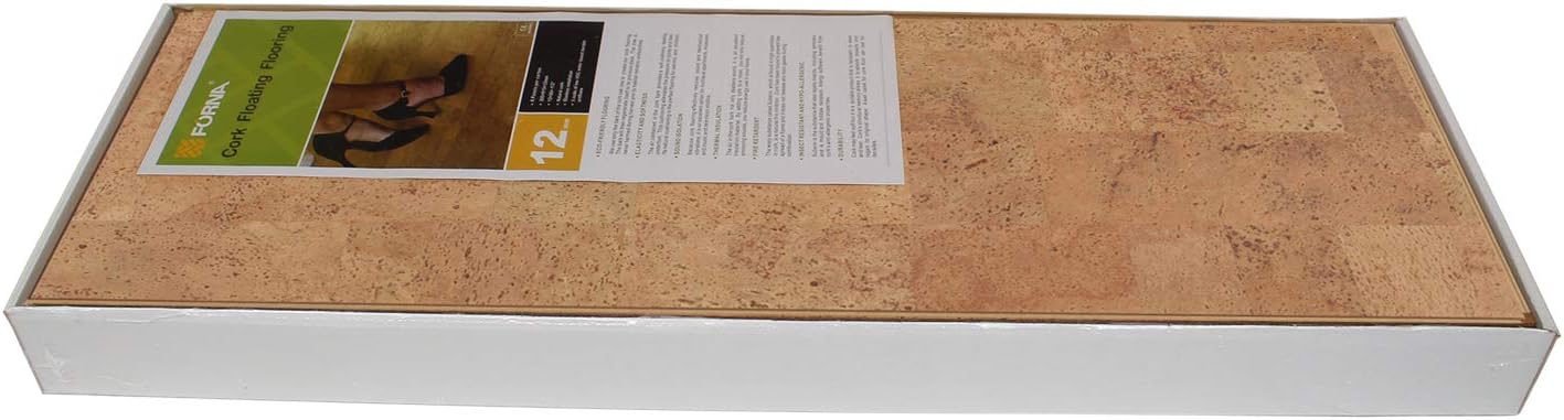 1/2" (12mm) Forna Uniclic Floating Cork Flooring - Leather for Healthy Living Environment 17.44SF Per Box