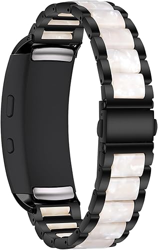 Miniatura 8 de Correa de reloj de resina de acero inoxidable compatible con Samsung Gear Fit2 Pro SM-R365Gear Fit2 SM-R360 Smartwatch Correa de metal de repuesto