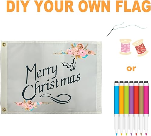 Miniatura 2 de AMZFLAG Bandera blanca sólida de 12 x 18 pulgadas, banderas blancas lisas de colores vivos para exteriores, banderas en blanco de poliéster con 2