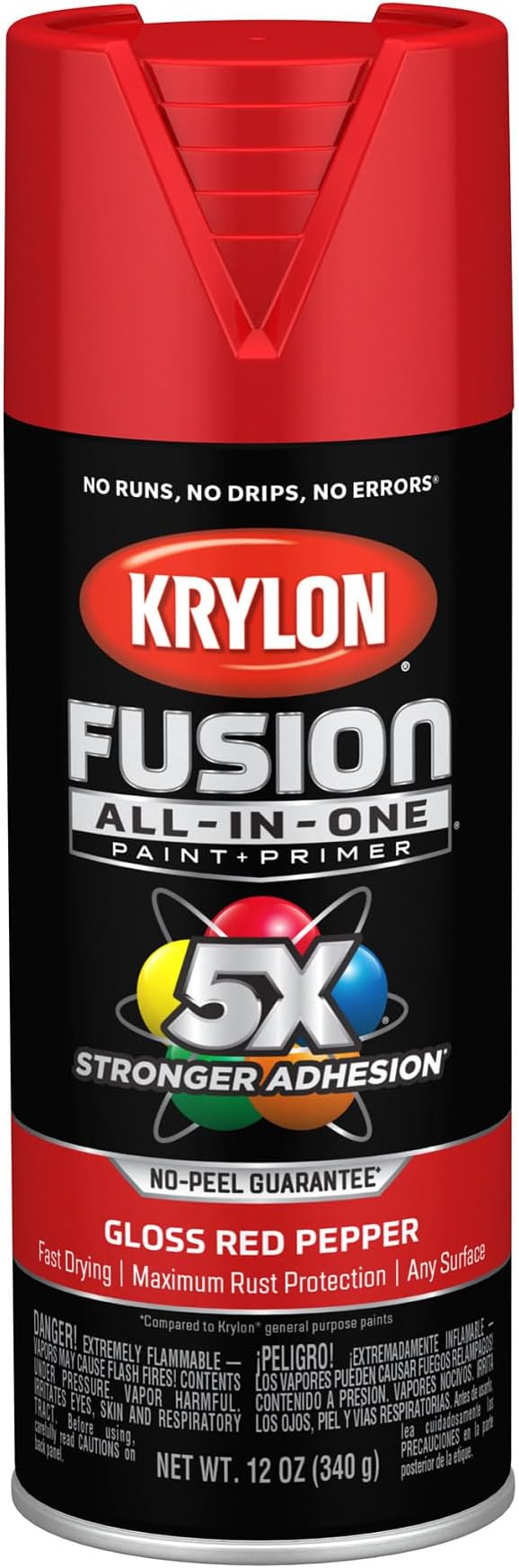 Fusion All-In-One Adhesive Spray Paint for Indoor/Outdoor Use, 12 oz, Red Pepper