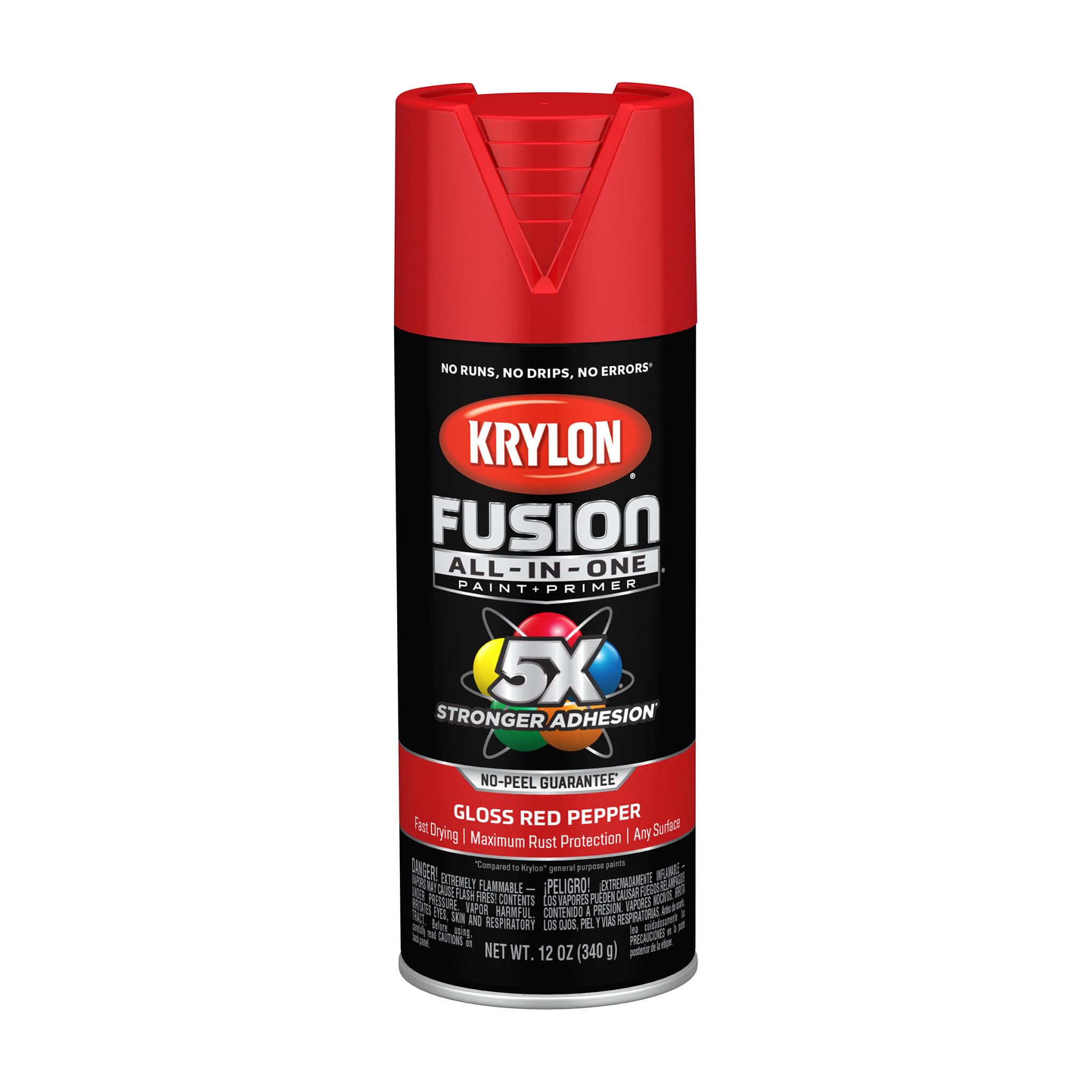Krylon Fusion All-In-One Adhesive Spray Paint for Indoor/Outdoor Use, 12 oz, Red Pepper