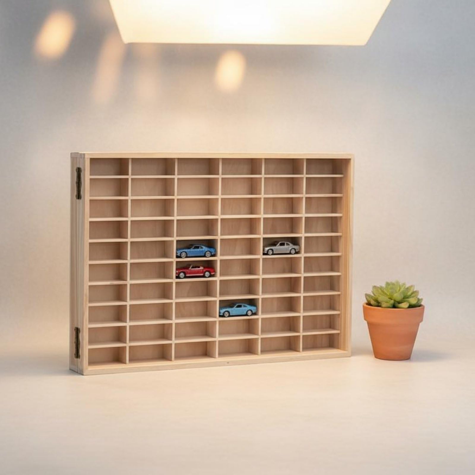 Holz Auto Modell Vitrine Platzsparend Modellauto Vitrine Dekorativ Sammler Vitrinenschrank für Wohnzimmer
