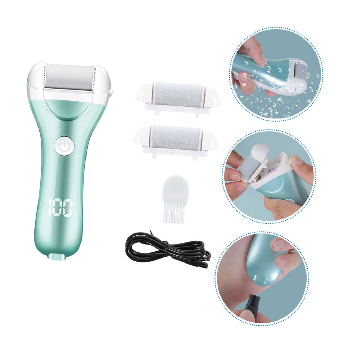 Happyyami Elektrischer Hornhautentferner und Abs Material mit USB Ladung Entfernt Sanft Abgestorbene Haut und Hornhaut für Effektive Fußpflege zu Hause