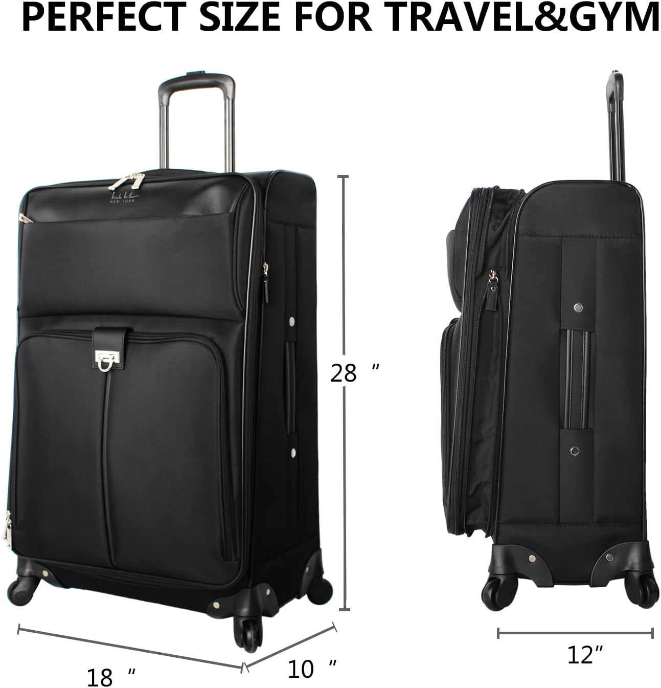 Nicole Miller Carry on Luggage Collection - Large 28 Inch Expandable Softside Suitcase - Lightweight Checked Bag With 4-Rolling Spinner Wheels - Image 2