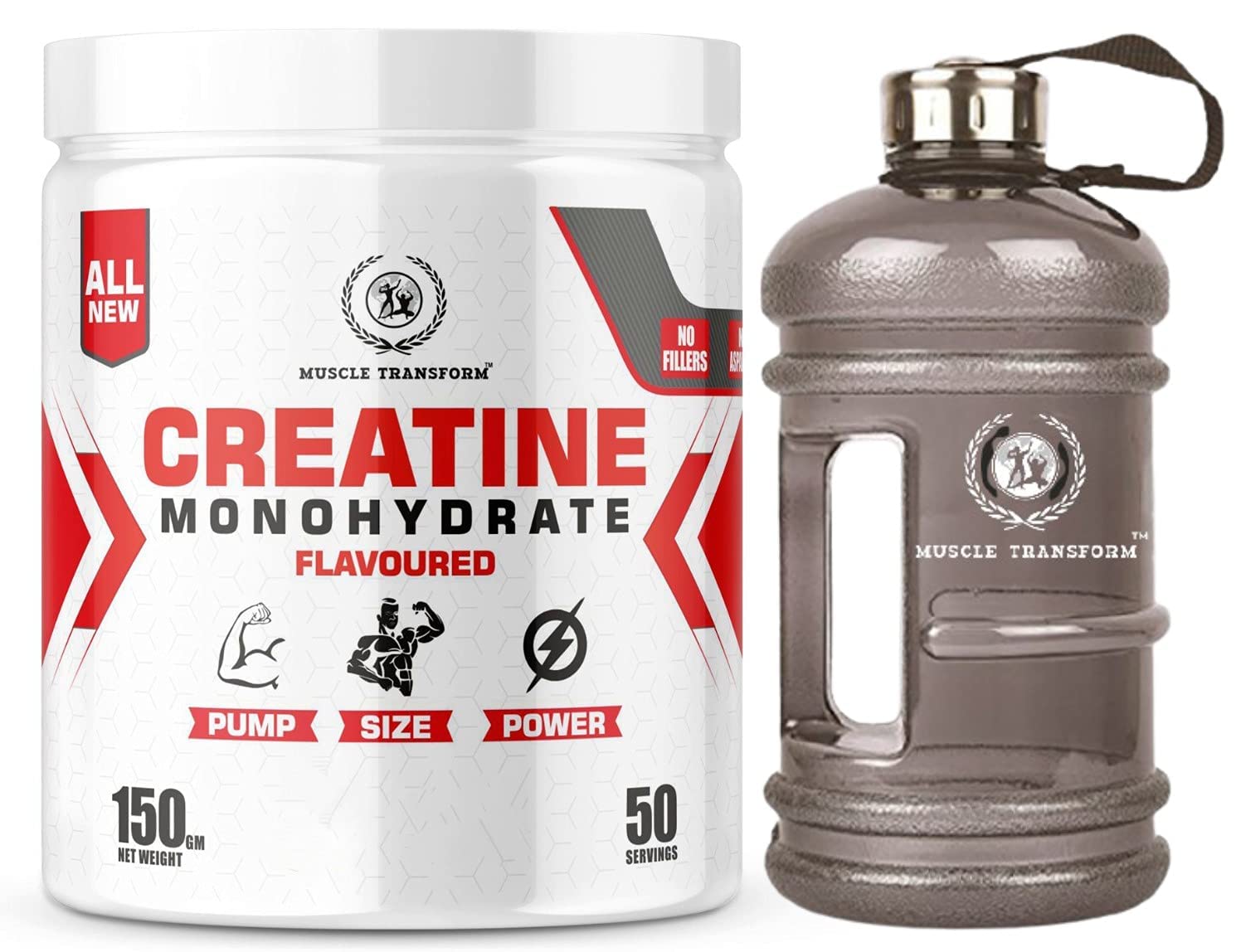 Creatine Monohydrate, Strength, Reduce Fatigue, 100% Pure Creatine, Lean Muscle Building, Supports Muscle Growth, Athletic Performance, Helps Sustain Longer Workout, Reduces Fatigue, Recovery for Men, Women & Athletes [50 Servings, Orange] Free Gym Gallon Shaker