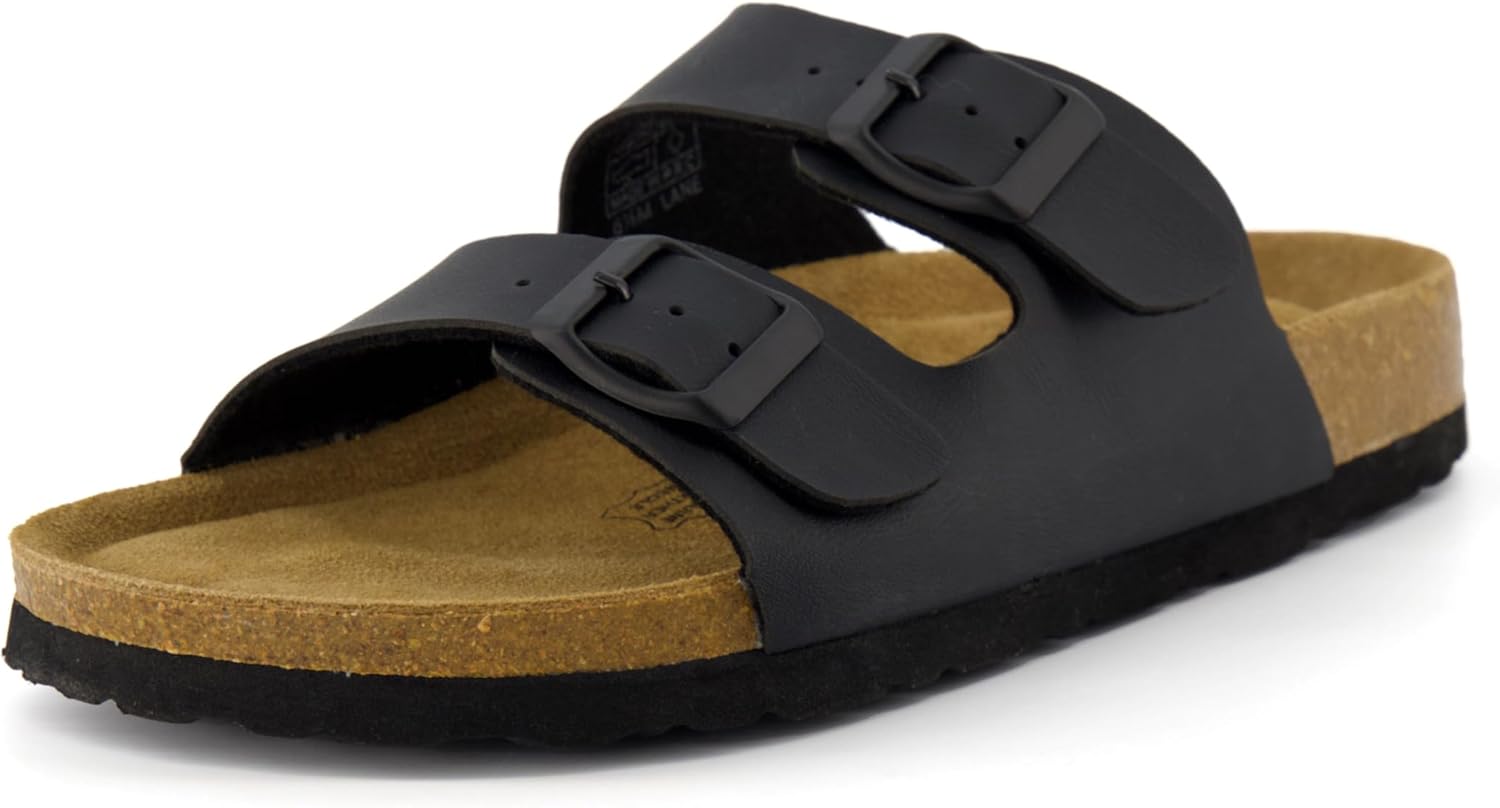 CUSHIONAIRE Lane Cork Footbed Sandals for Women – Comfortable Double Buckle Slip-On with Genuine Suede Footbed & Arch Support Slides for Women Footwear - Image 9